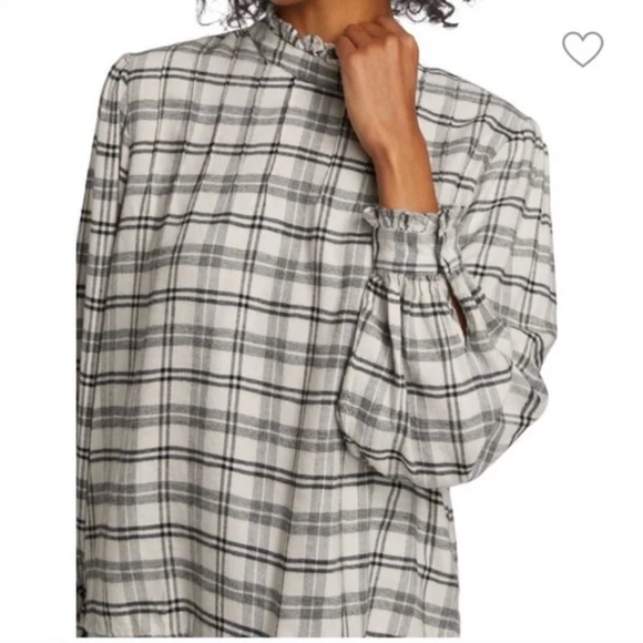 Rails Ariana Evereve Rayon Cotton Flannel Plaid Blouse Size XS - Picture 2 of 12